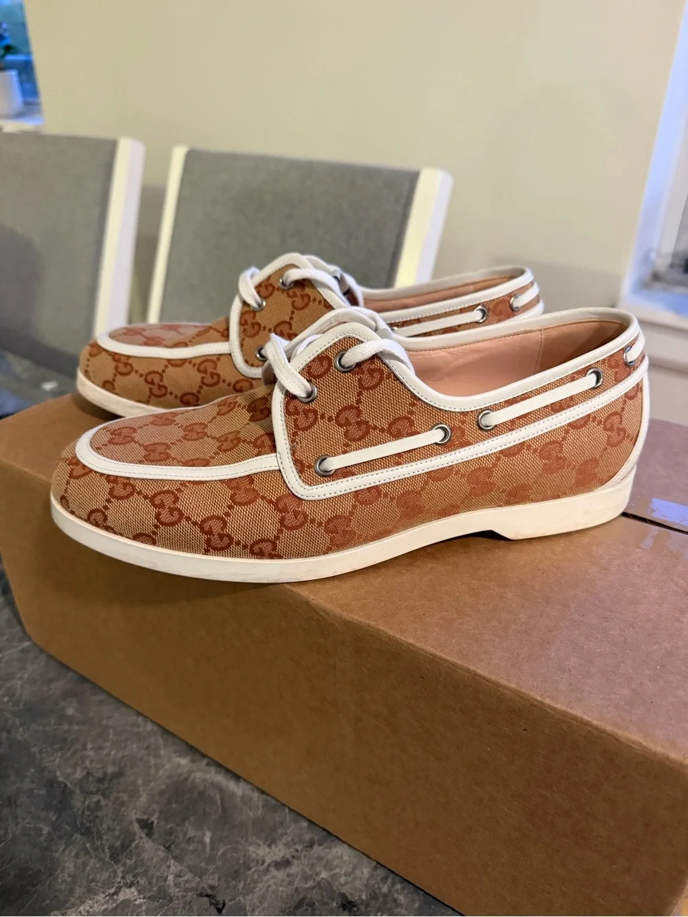 Gucci GG Canvas Boat Shoes